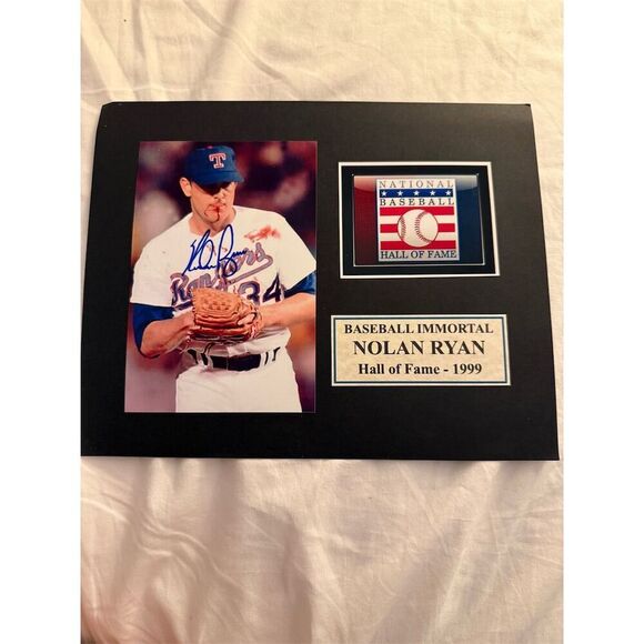 Nolan Ryan Autographed Photo Texas Rangers Hall of Fame Display - Picture 5 of 5